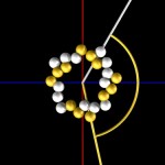 Golden angle, 25 balls Golden angle, 25 balls