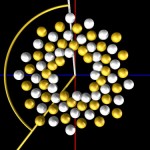 Golden angle, 75 balls Golden angle, 75 balls