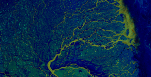 Satellite image (microwaves); delta of Lena